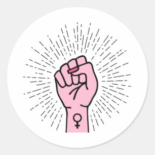 Adesivo Mão feminista com símbolo feminino