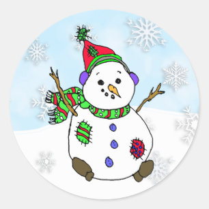 Adesivo Mão lunática boneco de neve tirado