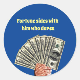 Adesivo mão segurando notas de cem dólares arte do dinheir