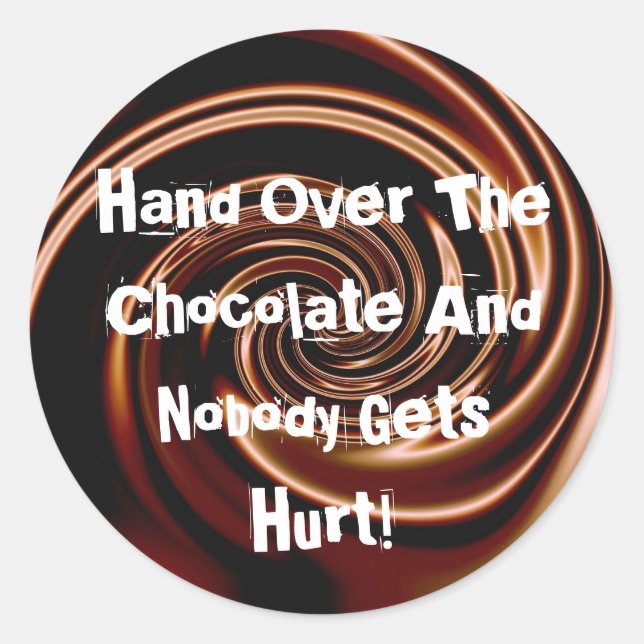 Adesivo Mão Sobre O Chocolate.. (Frente)