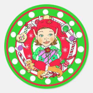 Adesivo Mão Whimsical Desenhada Elf de Natal