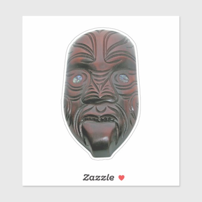 Adesivo Maori Carved Mask (Folha)