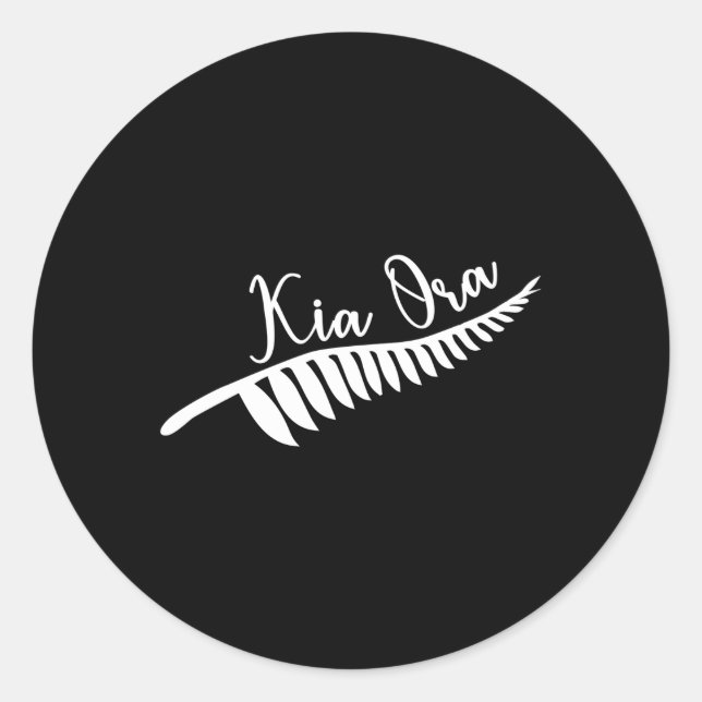 Adesivo Maori Kia Ora Silver Fern Tatuagem Tribal Nova Zel (Frente)