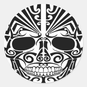 Adesivo Maori Tattoo Mask Skull
