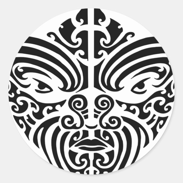 Adesivo Maori Tribal Tattoo Mask (Frente)
