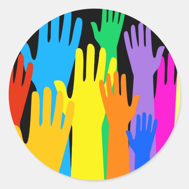 Adesivo Mãos Coloridas (Frente)