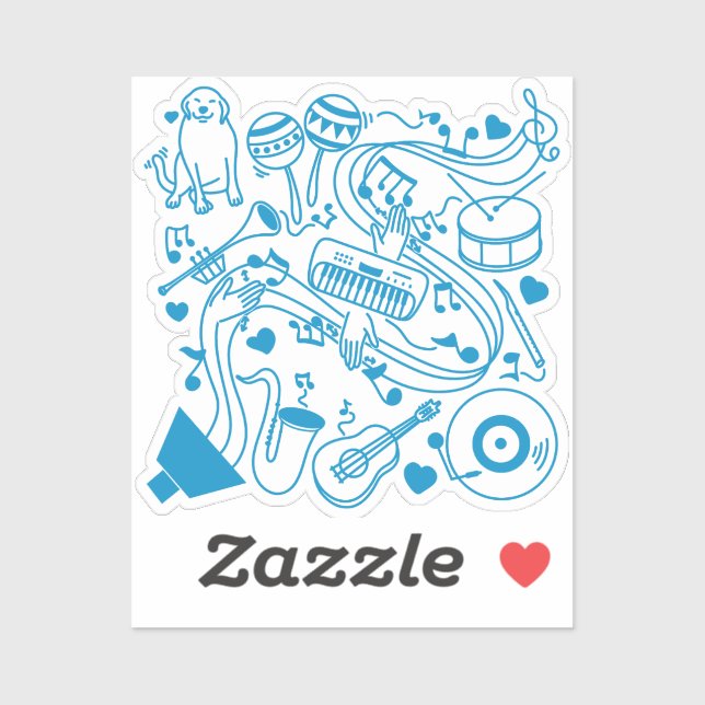 Adesivo Mãos de Música - Design ASL (Folha)