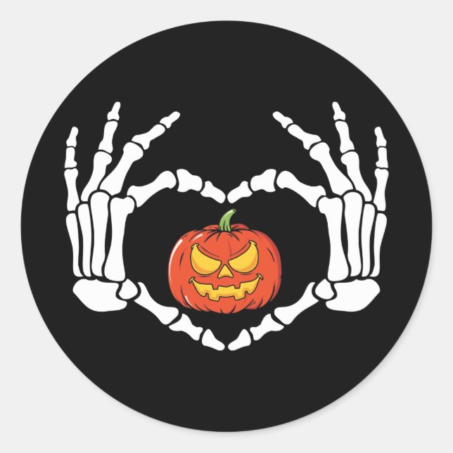 Adesivo Mãos do Esqueleto com Pumpkin Sticker (Frente)