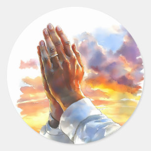 Adesivo Mãos em Oração Presente Religioso Cristão Católico