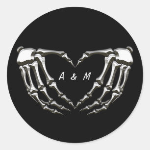 Adesivo Mãos Góticas de Esqueleto Personalizadas em Forma