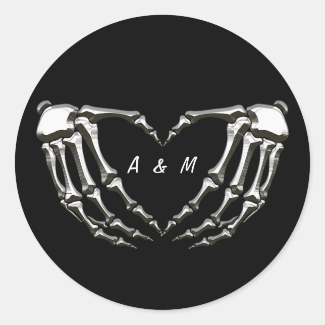 Adesivo Mãos góticas de esqueleto personalizadas em forma  (Frente)