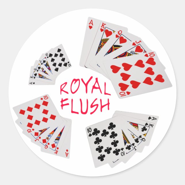 Adesivo Mãos Poker - Royal Flush (Frente)