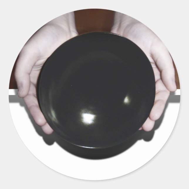 Adesivo Mãos Segurando uma tigela vazia (Frente)