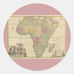 Adesivo Mapa 1725 de África do vintage