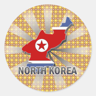 Adesivo Mapa 2,0 da bandeira da Coreia do Norte