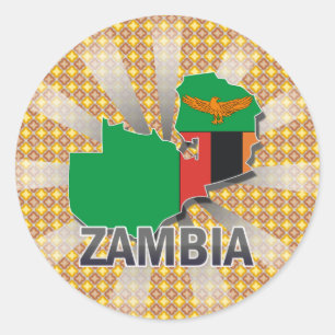 Adesivo Mapa 2,0 da bandeira da Zâmbia