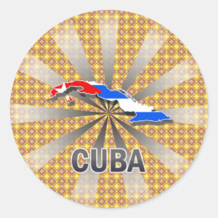 Adesivo Mapa 2,0 da bandeira de Cuba