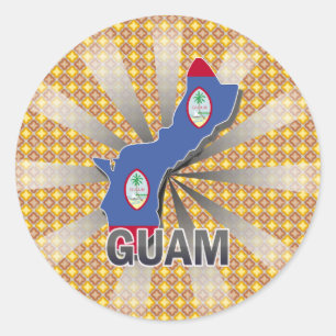 Adesivo Mapa 2,0 da bandeira de Guam