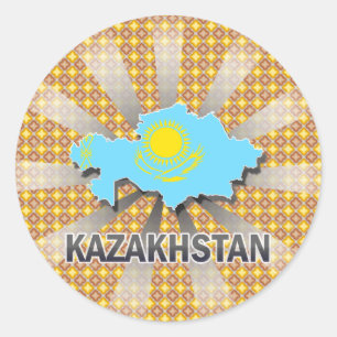 Adesivo Mapa 2,0 da bandeira de Kazakhstan