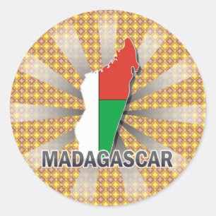 Adesivo Mapa 2,0 da bandeira de Madagascar