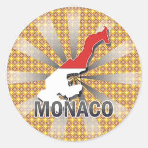 Adesivo Mapa 2,0 da bandeira de Monaco