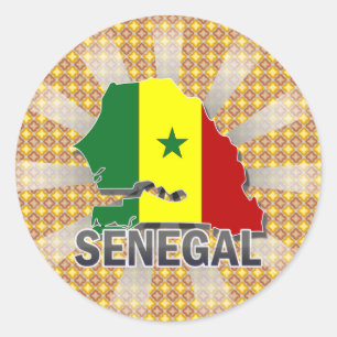 Adesivo Mapa 2,0 da bandeira de Senegal