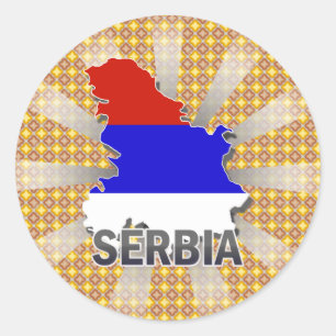 Adesivo Mapa 2,0 da bandeira de Serbia