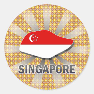 Adesivo Mapa 2,0 da bandeira de Singapore
