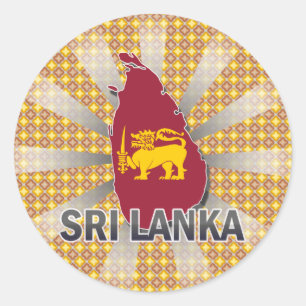 Adesivo Mapa 2,0 da bandeira de Sri Lanka