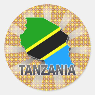 Adesivo Mapa 2,0 da bandeira de Tanzânia