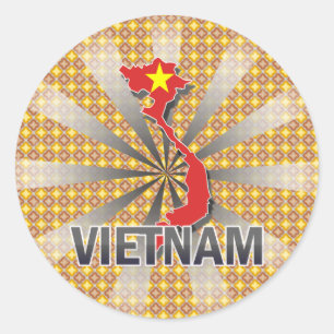 Adesivo Mapa 2,0 da bandeira de Vietnam