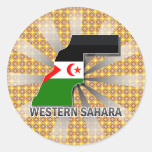 Adesivo Mapa 2,0 da bandeira de Western Sahara