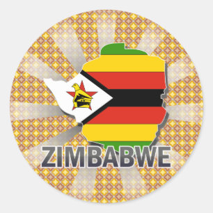 Adesivo Mapa 2,0 da bandeira de Zimbabwe