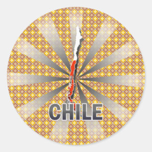 Adesivo Mapa 2,0 da bandeira do Chile