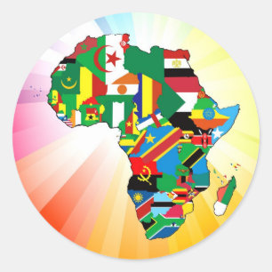 Adesivo Mapa 2 da bandeira do continente de África
