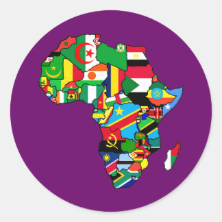 Adesivo Mapa Africano de Bandeiras Africanas dentro de map