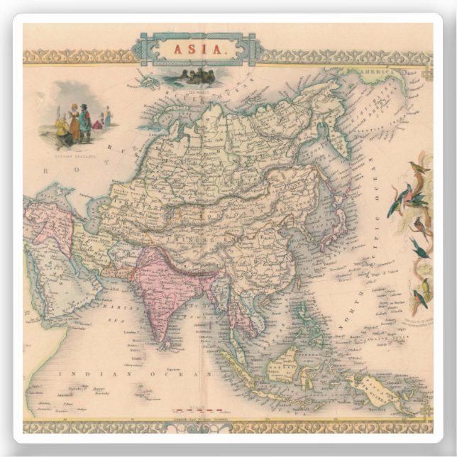 Adesivo Mapa antigo antigo inspirado (11) (Frente)