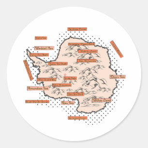 Adesivo Mapa Antigo da Antártica