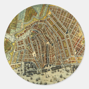 Adesivo Mapa Antigo da Rua de Amsterdã, Holanda
