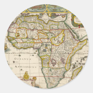 Adesivo Mapa antigo de África por Hondius e por Jansson
