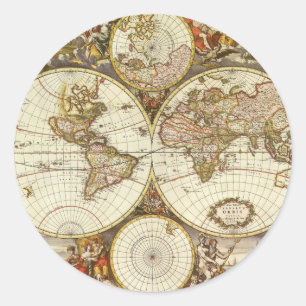 Adesivo Mapa antigo de Frederick de Wit, c. 1680