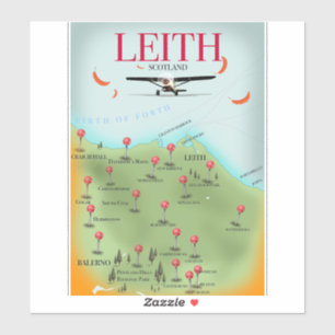 Adesivo Mapa antigo de Leith Escócia