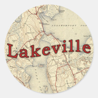 Adesivo Mapa Antigo de Massachusetts de Lakeville