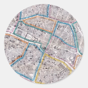 Adesivo Mapa antigo de Paris