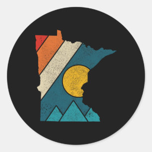 Adesivo Mapa Antigo do Estado de Minnesota Montanhas Orgul