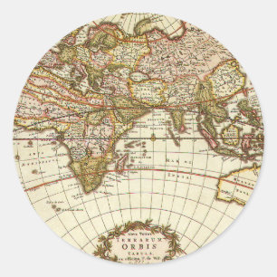 Adesivo Mapa Antigo do Mundo Antigo por Frederick de Wit, 