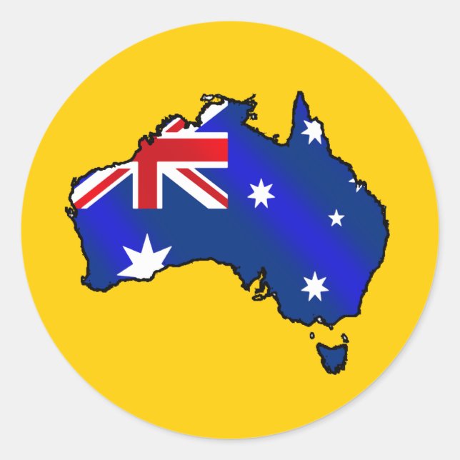 Adesivo Mapa australiano de presentes de bandeira Oz (Frente)