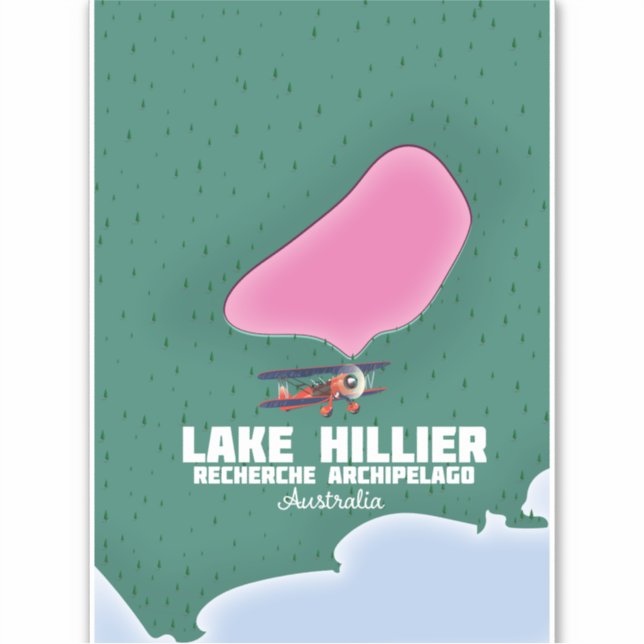 Adesivo Mapa australiano do lago Hillier. (Frente)