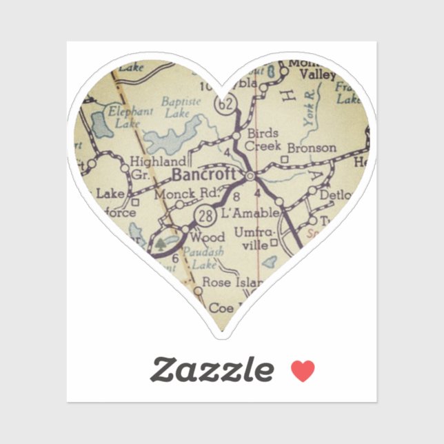 Adesivo Mapa Bancroft Ontario Vintage (Folha)