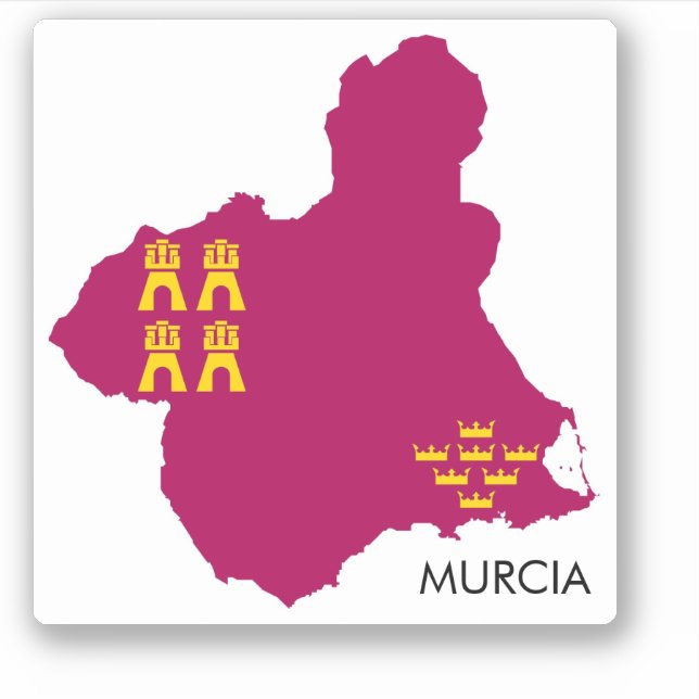 Adesivo Mapa/bandeira de Múrcia (Frente)